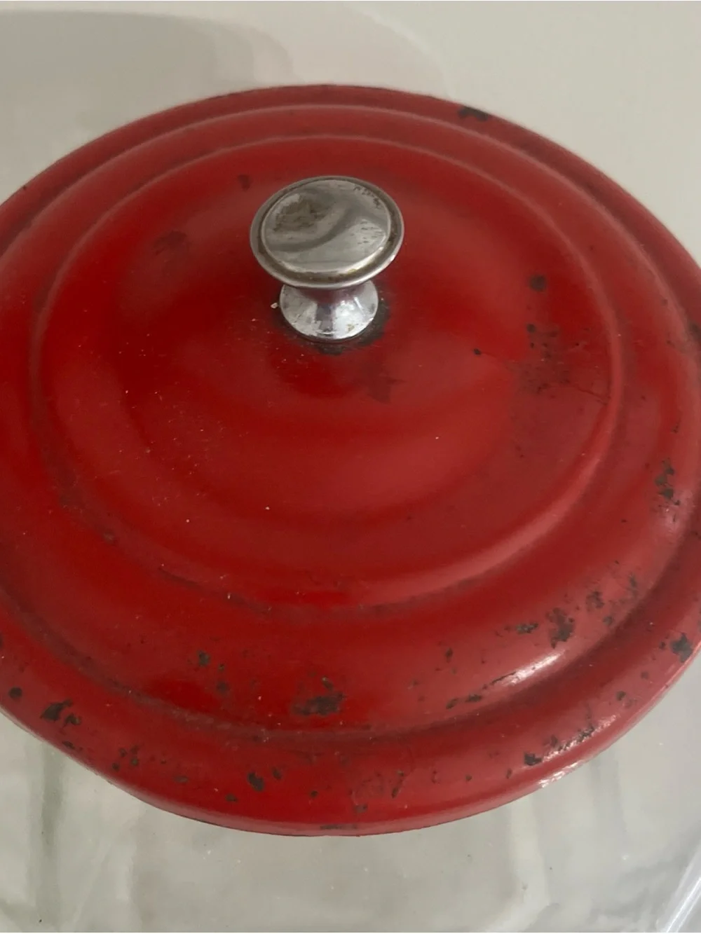 Vintage Original Lance Glass Candy and Cracker Jar Canister with Red Metal Lid